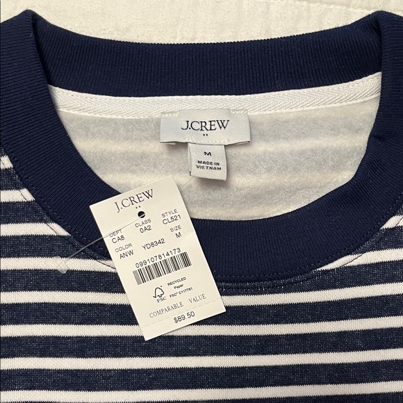 J.Crew NWT Striped Pullover Sweatshirt - Picture 2 of 8